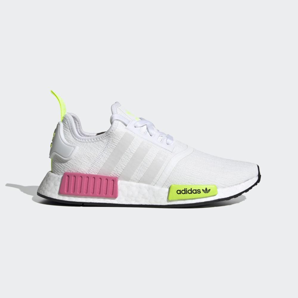 Adidas Women's NMD_R1 Originals Shoes White/Light Green/Pink Ireland FX0106